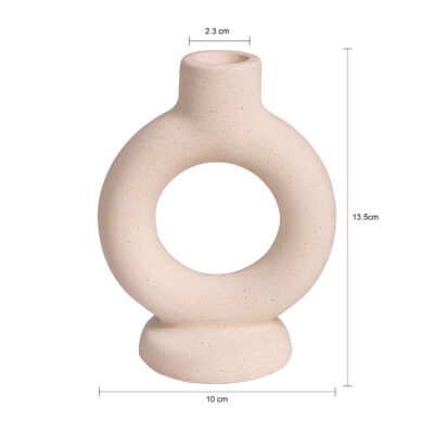 Ronde kandelaar, kandelaar, Ronde kaarsenhouder, wit keramiek, ronde vorm, veelzijdige kaarsenhouder