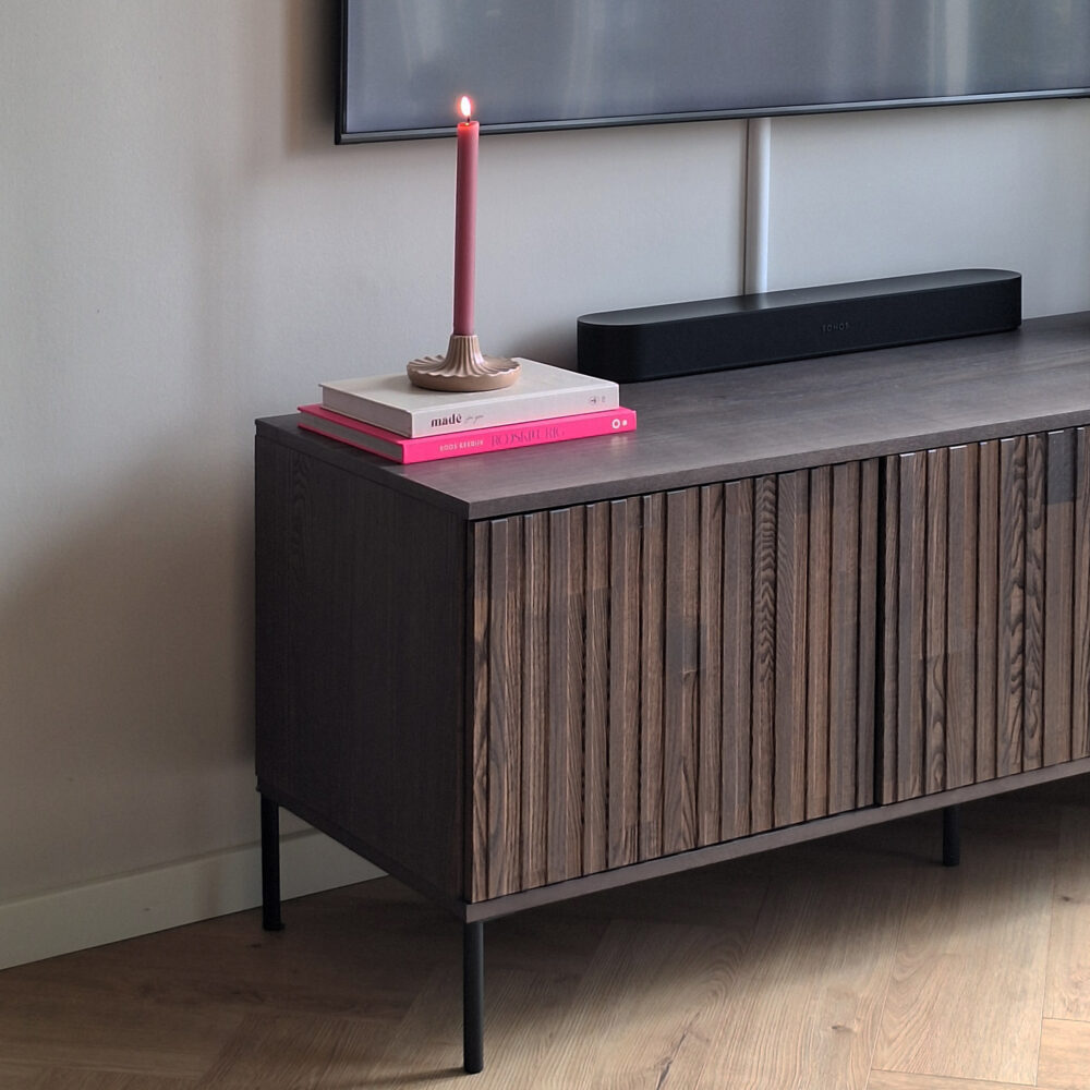 QUVIO Ronde kandelaar – Keramiek – Oudroze