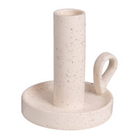 Gebroken witte kandelaar, Kandelaar, Kaarsenhouder, Kaarsenstandaard, schaaltje en oortje