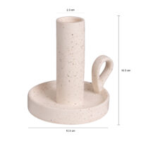 Gebroken witte kandelaar, Kandelaar, Kaarsenhouder, Kaarsenstandaard, schaaltje en oortje