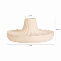 kandelaar, ronde kandelaar, kaarsenhouder, beige keramiek, decoratieve accessoire, veelzijdige kandelaar,