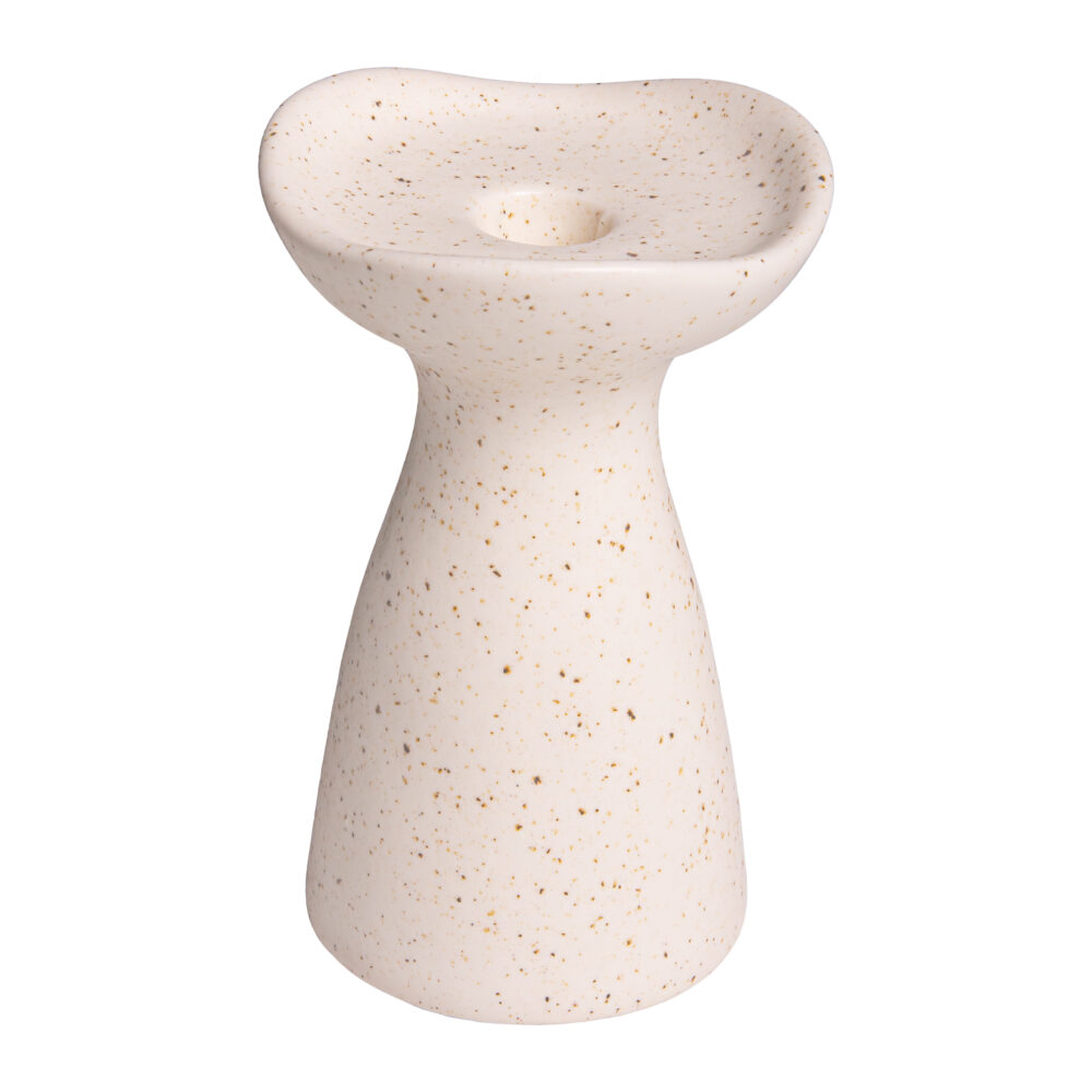 kaarsenhouder, keramische kandelaar, kandelaar, uniek model, zandloper vorm, woonaccessoires, praktisch stuk