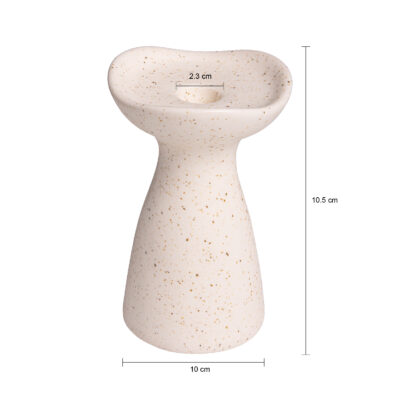 kaarsenhouder, keramische kandelaar, kandelaar, uniek model, zandloper vorm, woonaccessoires, praktisch stuk