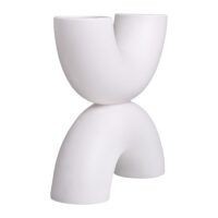 Witte keramieken vaas, decoratieve vaas, vaas, witte vaas, X vorm