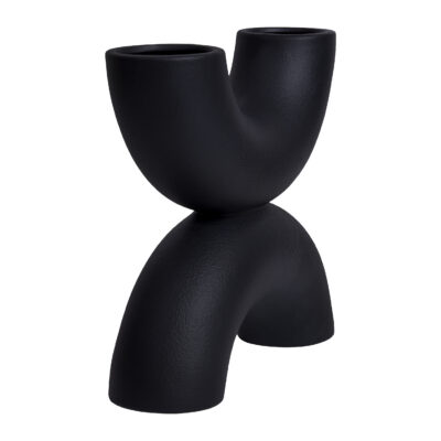zwarte keramieken vaas, Decoratieve vaas, vaas, vazen, droogbloemenvaas, zwarte vaas, zwarte beeldje