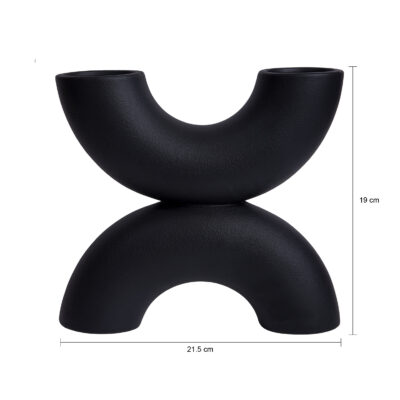 zwarte keramieken vaas, Decoratieve vaas, vaas, vazen, droogbloemenvaas, zwarte vaas, zwarte beeldje