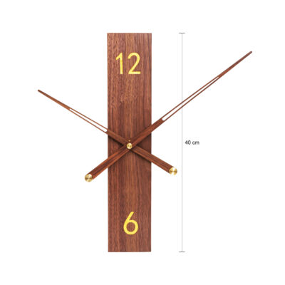Wandklok - 40 cm - Hout - Donkerbruin