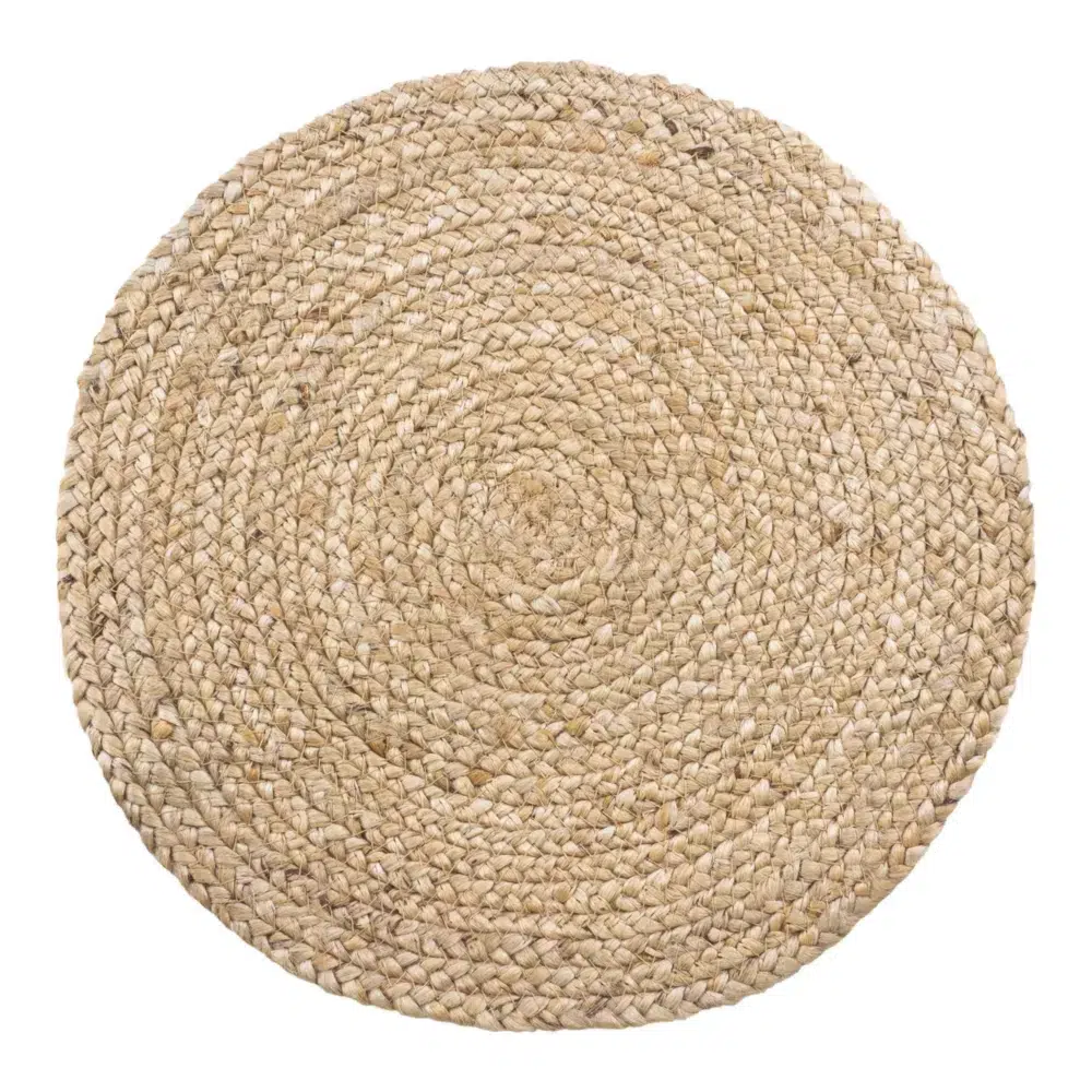 ronde jute placemats, set van vier ronde jute placemats, placemats, Jute, jute placemats, ronde ,