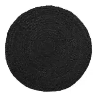 set van vier ronde jute placemats, placemats, jute placemats, jute, rond, set van vier, donkergrijs