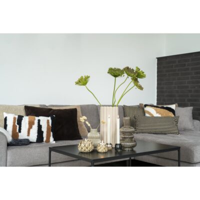 Mondgeblazen bruine vaas 25 cm, bolvormige bruine vaas, bruine vaas, bolvormige vaas, vaas, decoratieve vaas,