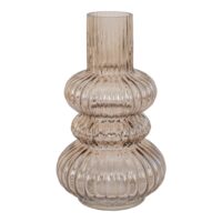 Mondgeblazen bruine vaas 25 cm, bolvormige bruine vaas, bruine vaas, bolvormige vaas, vaas, decoratieve vaas,