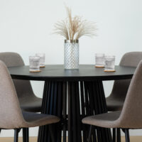 Lewis & Loft Eettafel Levi – Rond – FSC®-gecertificeerd mangohout – Ø120 cm – Zwart
