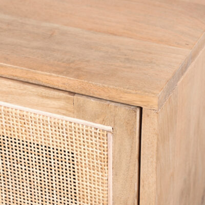 Lewis & Loft Dressoir Lucas – Met 4 deuren – FSC®-gecertificeerd mangohout – Rotan – Naturel