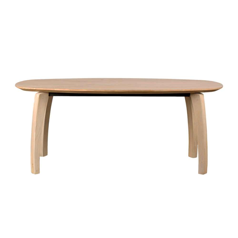Lewis & Loft Eettafel Luna – FSC®-gecertificeerd mangohout – Deens ovaal – 220 x 110 cm – Naturel