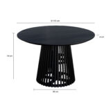 Lewis & Loft Eettafel Levi – Rond – FSC®-gecertificeerd mangohout – Ø120 cm – Zwart