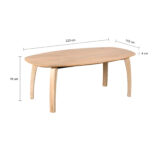 Lewis & Loft Eettafel Luna – FSC®-gecertificeerd mangohout – Deens ovaal – 220 x 110 cm – Naturel