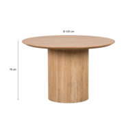 Lewis & Loft Lynn Ronde Eettafel Ø 120 cm – FSC®-gecertificeerd mangohout – Naturel