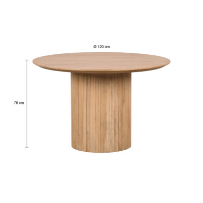 Lewis & Loft Lynn Ronde Eettafel Ø 120 cm – FSC®-gecertificeerd mangohout – Naturel