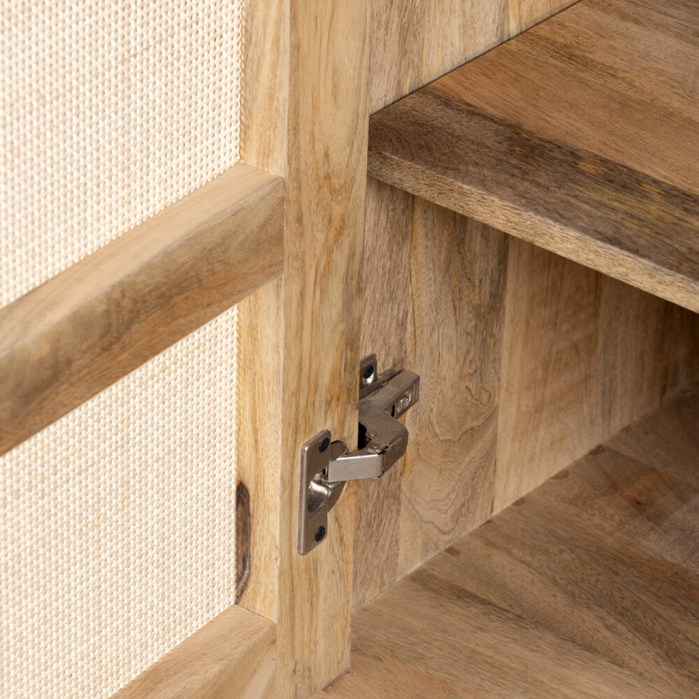 Lewis & Loft Dressoir Lucas – Met 2 deuren – FSC®-gecertificeerd mangohout – Rotan – Naturel