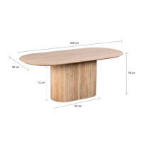 Lewis & Loft Eettafel Lynn – Ovaal – 200×90 cm – FSC®-gecertificeerd mangohout – Naturel