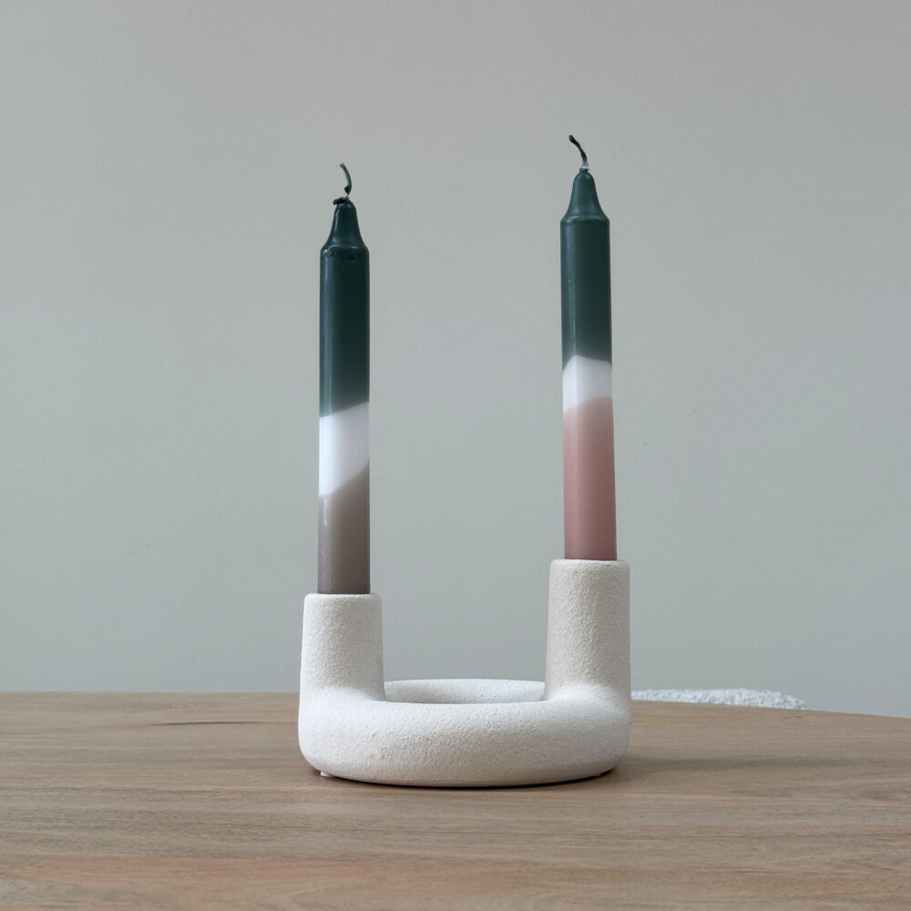 QUVIO Kandelaar beige – Keramiek – Beige