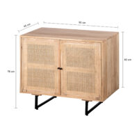 Lewis & Loft Dressoir Lucas – Met 2 deuren – FSC®-gecertificeerd mangohout – Rotan – Naturel