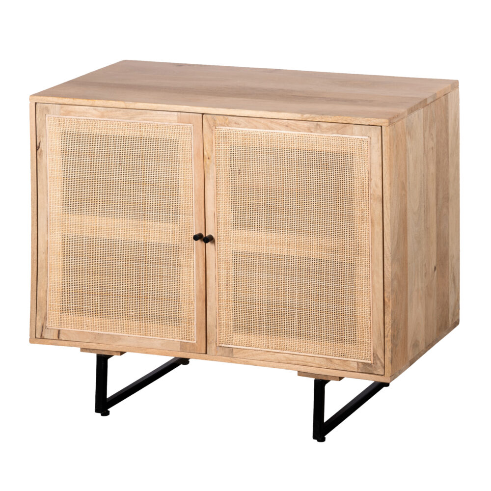 Lewis & Loft Dressoir Lucas – Met 2 deuren – FSC®-gecertificeerd mangohout – Rotan – Naturel