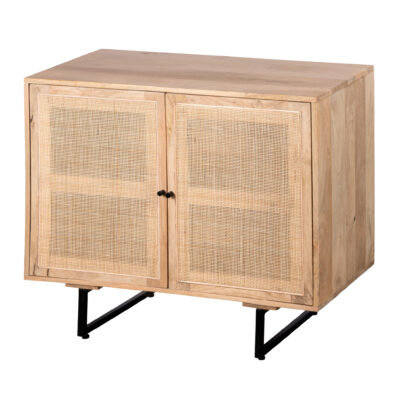 Lewis & Loft Dressoir Lucas – Met 2 deuren – FSC®-gecertificeerd mangohout – Rotan – Naturel