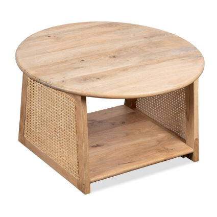 ronde salontafel, Salontafel, rotan, FSC gecertificeerd mangohout, salontafel rotan