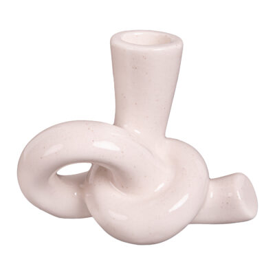 Kaarsenhouder - Knot - Keramiek - Beige