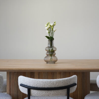 QUVIO Bruine vaas – 25 cm – Mondgeblazen glas – Bruin