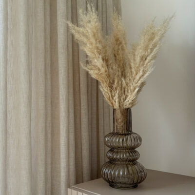 QUVIO Bruine vaas – 25 cm – Mondgeblazen glas – Bruin