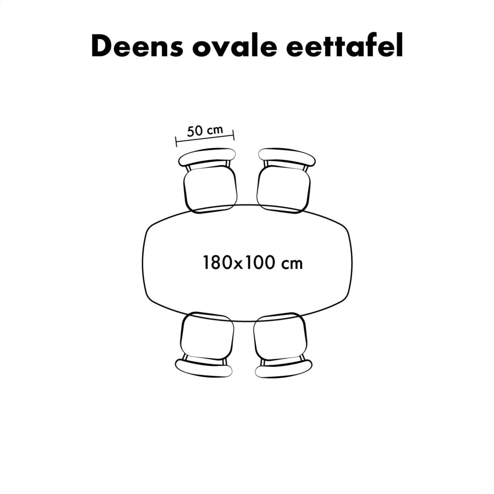 Lewis & Loft Eettafel Luna – FSC®-gecertificeerd mangohout – Deens ovaal – 180×100 cm – Naturel