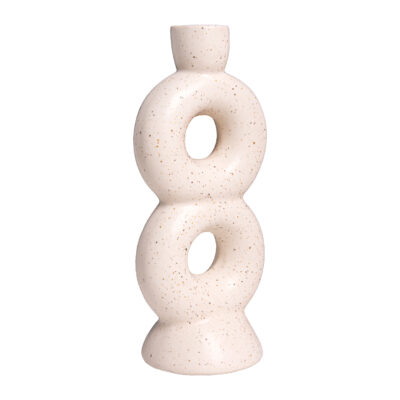 Kandelaar infinity - Keramiek - Gebroken wit