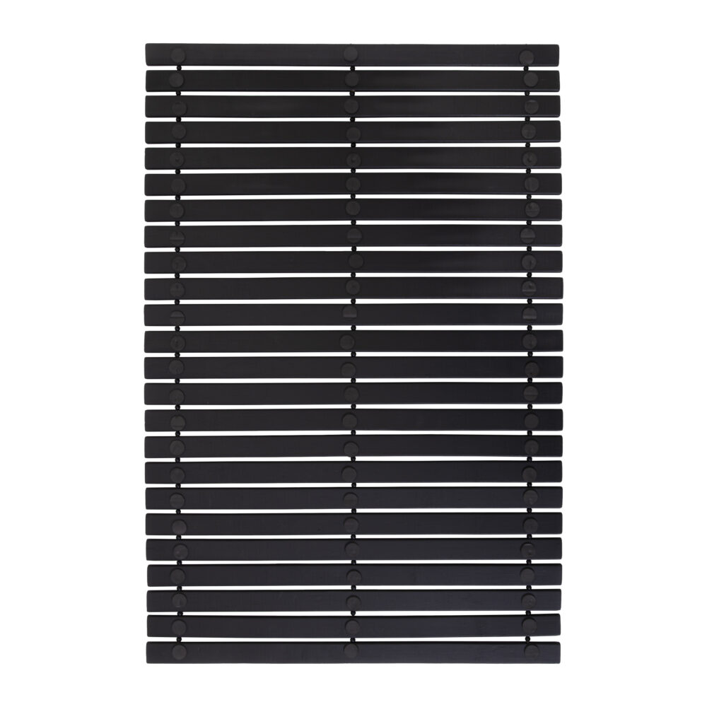 Badmat - 60 x 40 cm - Hout - Zwart