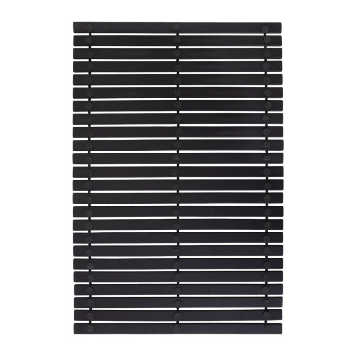 Badmat - 60 x 40 cm - Hout - Zwart