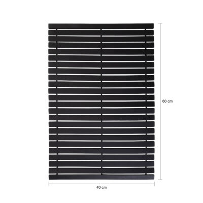 Badmat - 60 x 40 cm - Hout - Zwart