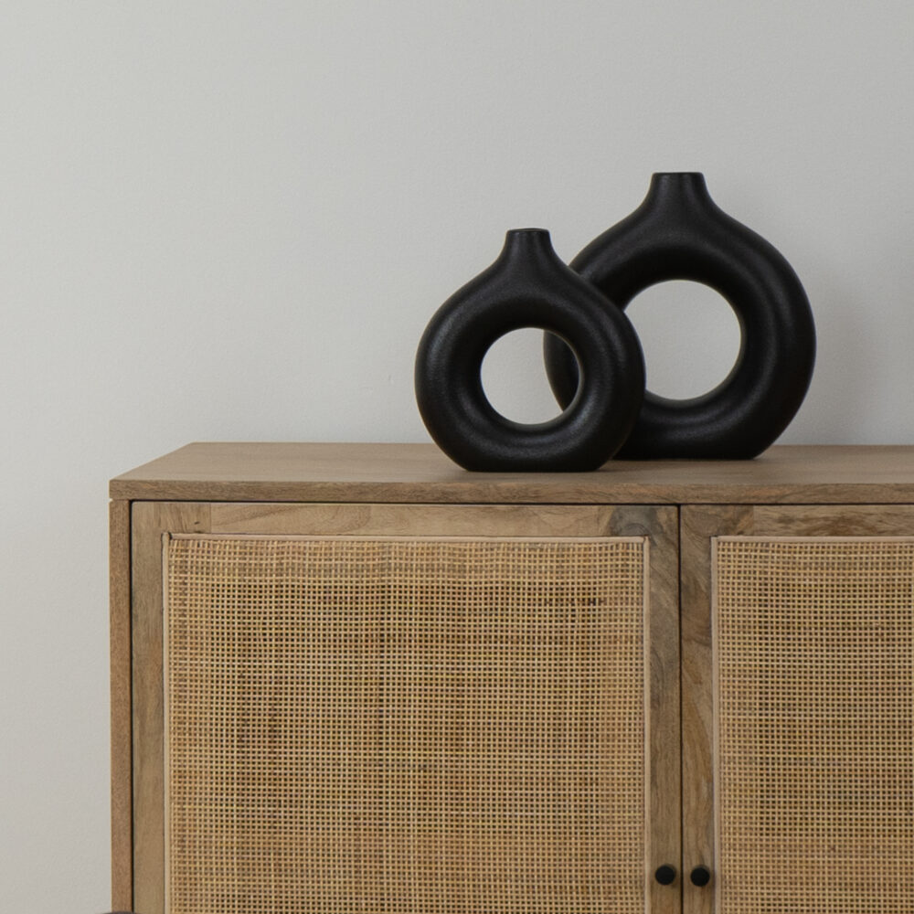 Lewis & Loft Dressoir Lucas – Met 4 deuren – FSC®-gecertificeerd mangohout – Rotan – Naturel