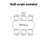 Lewis & Loft Eettafel Lynn – Ovaal – 200×90 cm – FSC®-gecertificeerd mangohout – Naturel