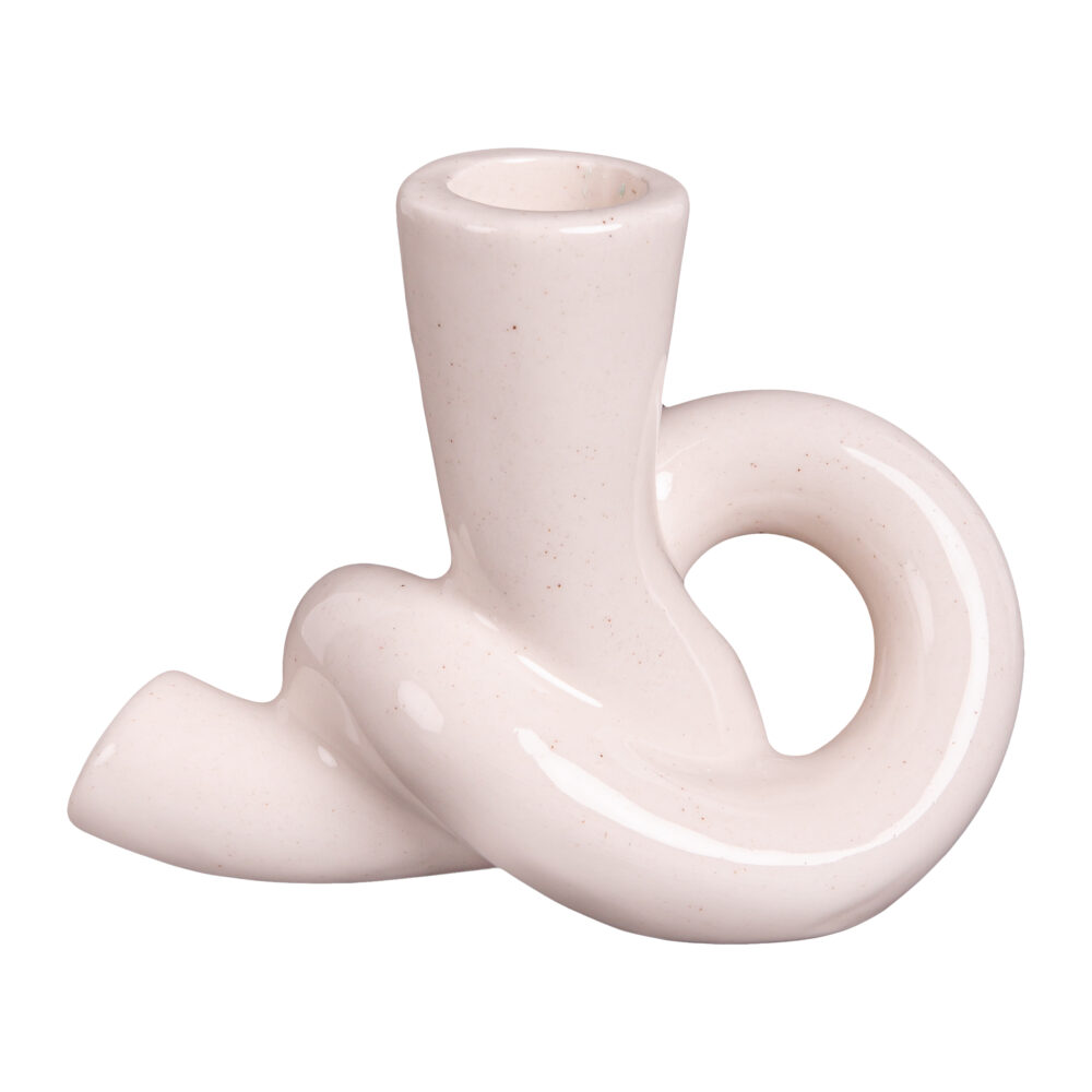 Kaarsenhouder - Knot - Keramiek - Beige
