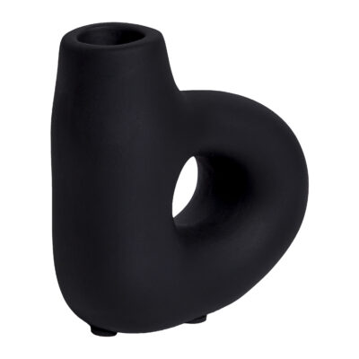Kaarsenhouder - Organische vorm - Keramiek - Zwart