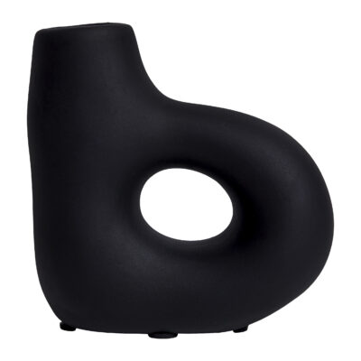 Kaarsenhouder - Organische vorm - Keramiek - Zwart