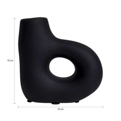 Kaarsenhouder - Organische vorm - Keramiek - Zwart