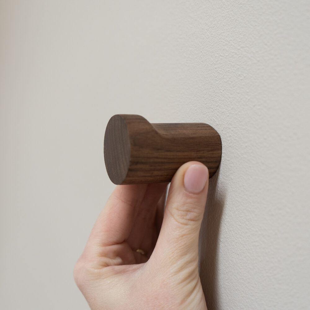 QUVIO Wandkapstok – Hout – donkerbruin