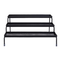 Trapstandaard - 3 treden - Metaal - Zwart