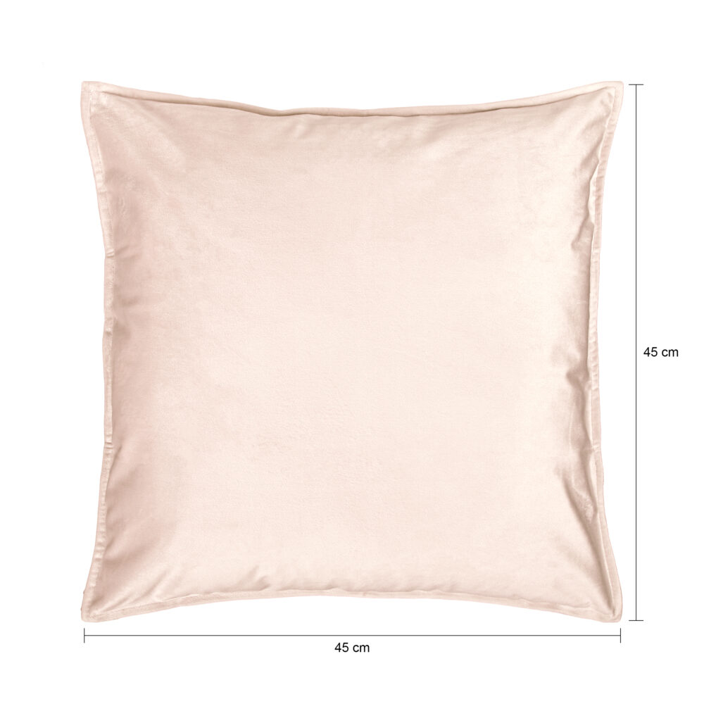 QUVIO Sierkussenhoes – 45x45cm – Fluweel – Licht roze