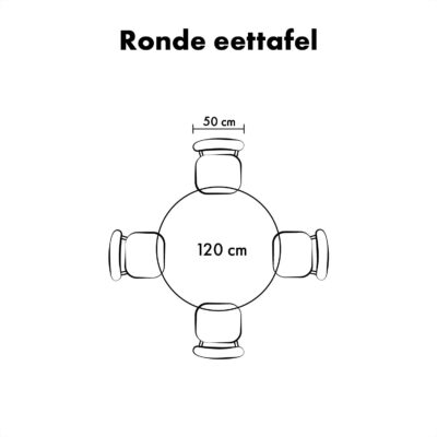 QUVIO Eettafel Sofia – Rond – Ø120 – Stalen kruispoot – FSC®-gecertificeerd mangohout – Naturel