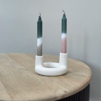 QUVIO Kandelaar beige – Keramiek – Beige