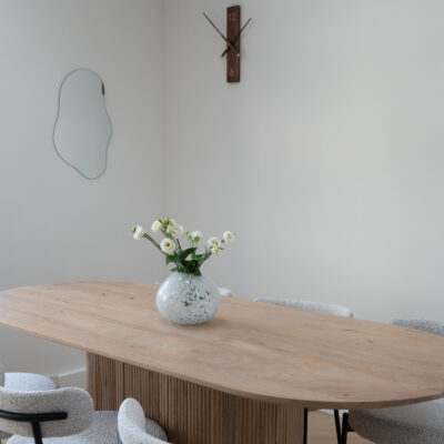 QUVIO Rechthoekige wandklok  – 40cm – Hout – Donkerbruin