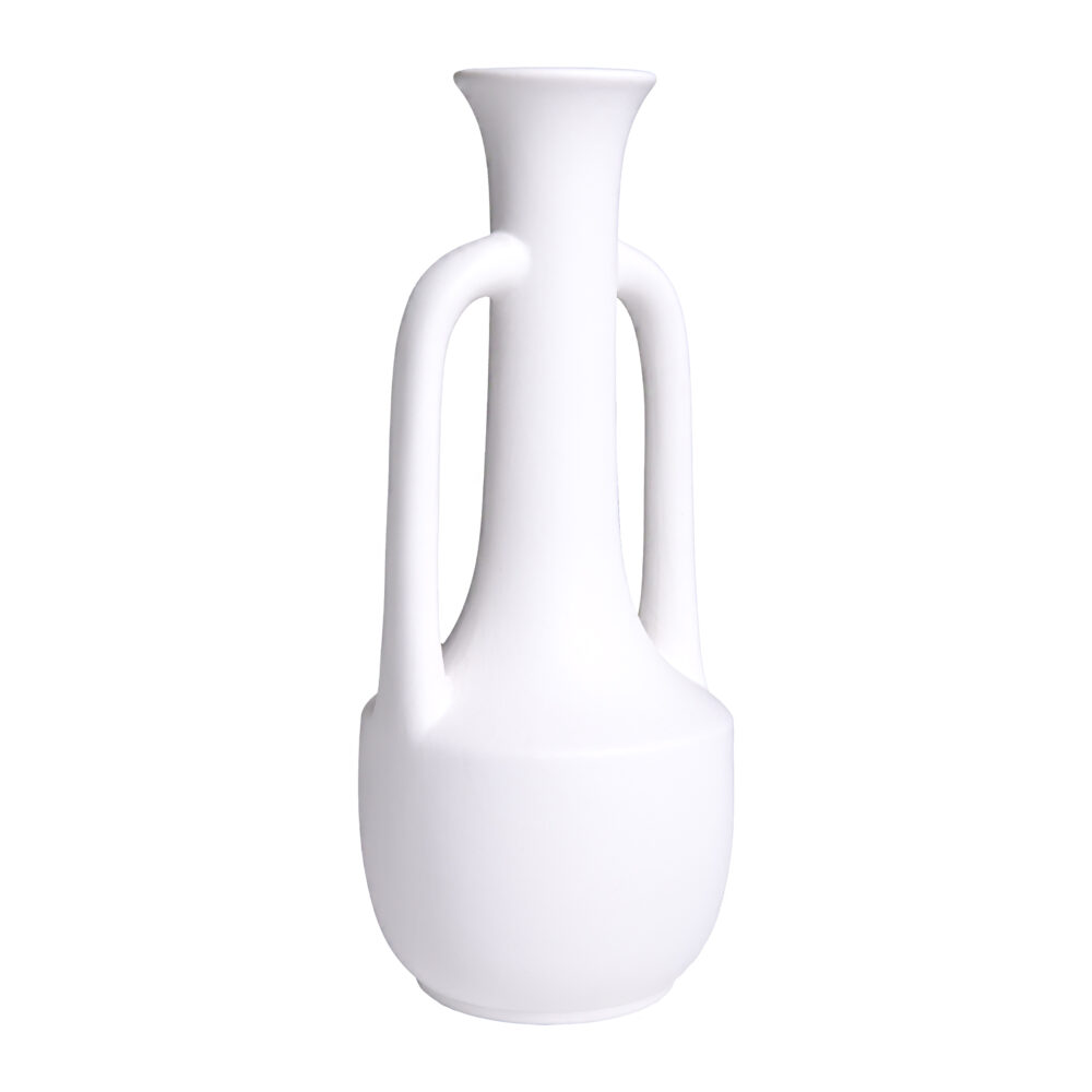 Vaas met handvatten - 26 cm - Keramiek - Wit